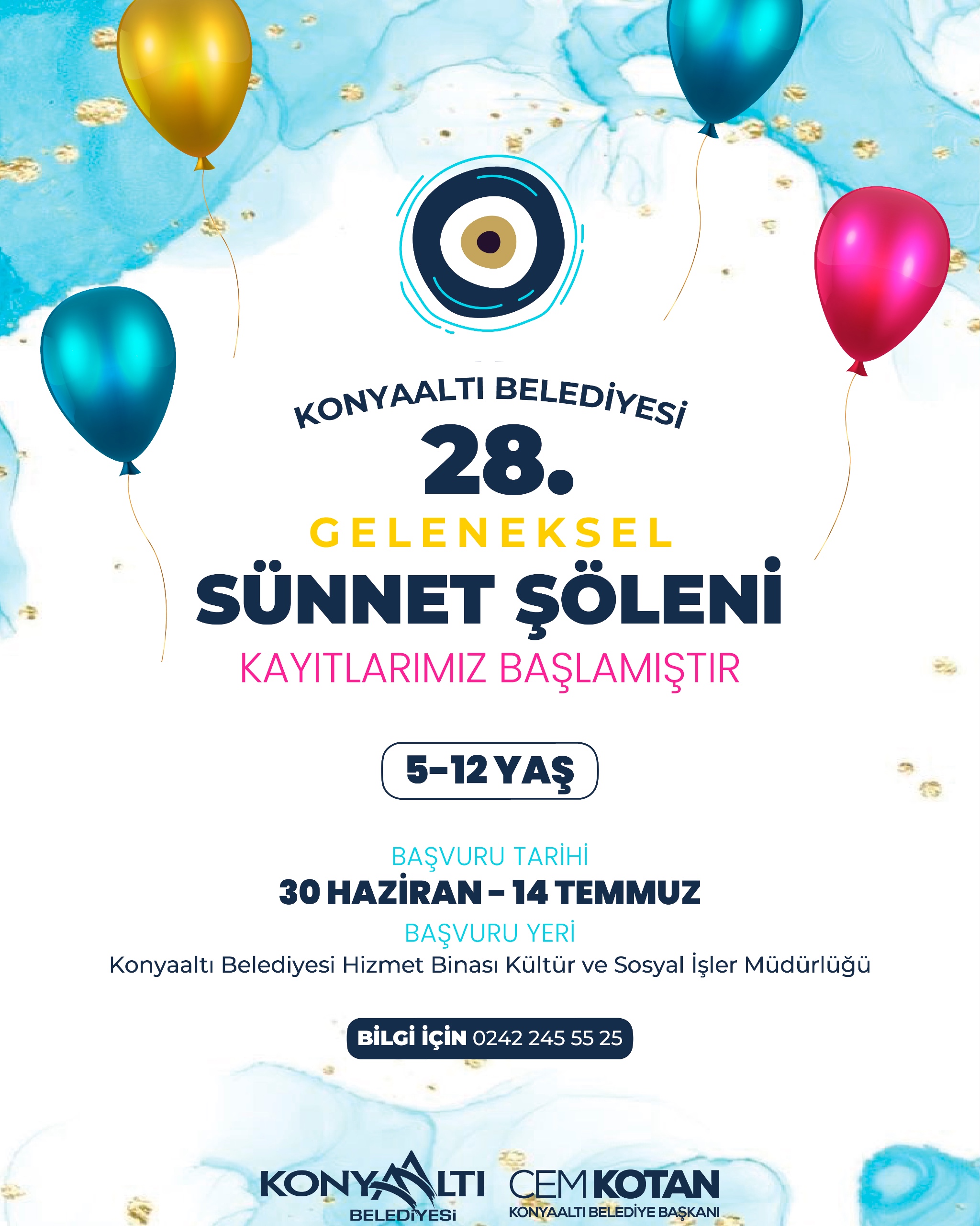 KONYAALTI’NDA SÜNNET ŞÖLENİ KAYITLARI BAŞLADI