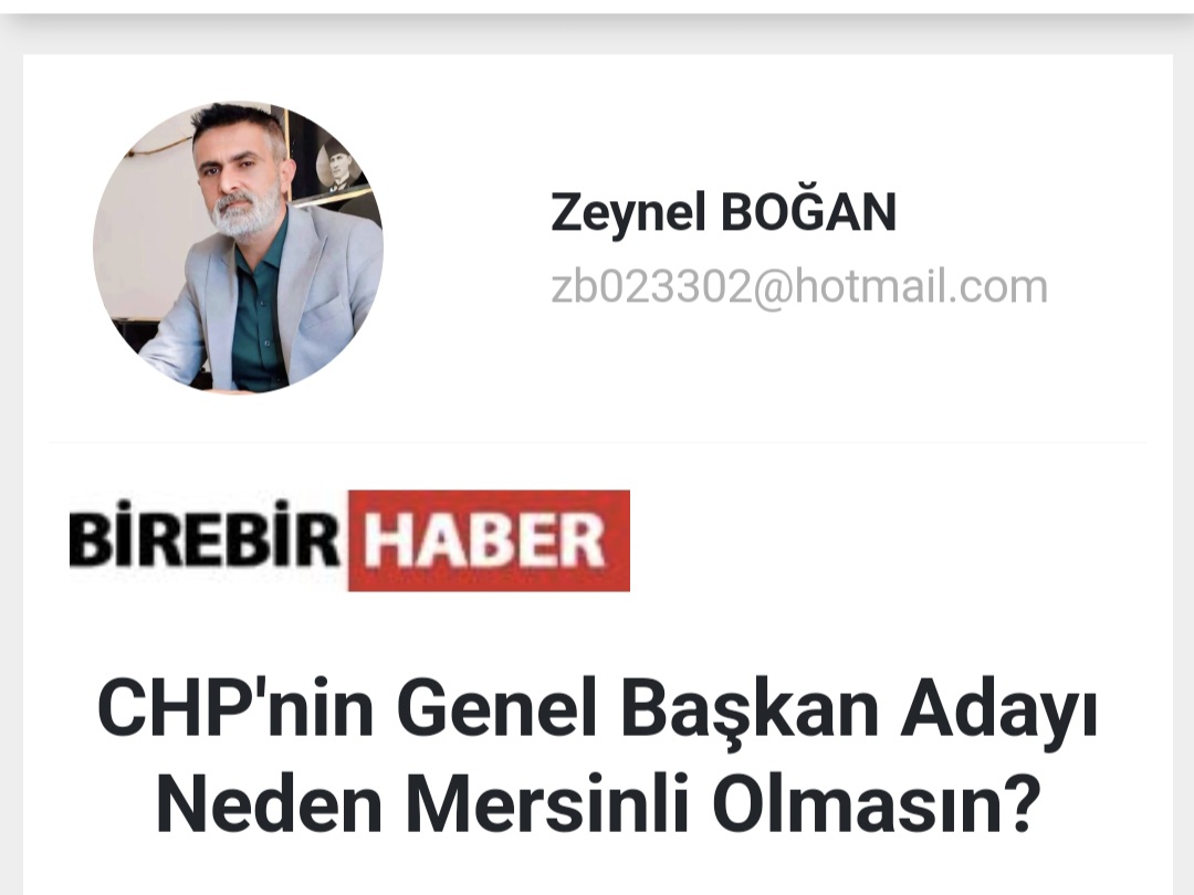 CHP'nin Genel Başkan Adayı Neden Mersinli Olmasın?