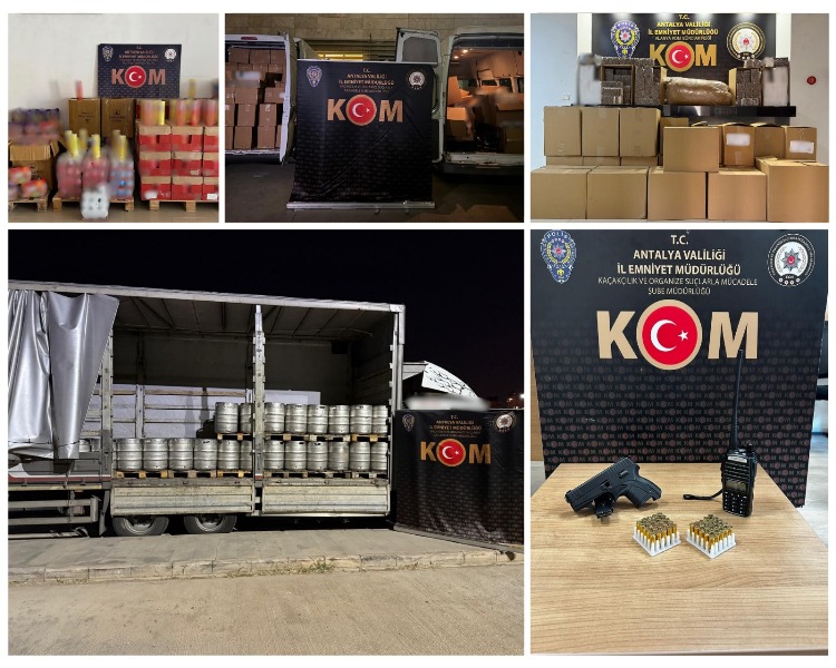 Antalya'da Kaçakçılık ve Organize Suçlarla Mücadele Kapsamında Operasyonlar Yapıldı