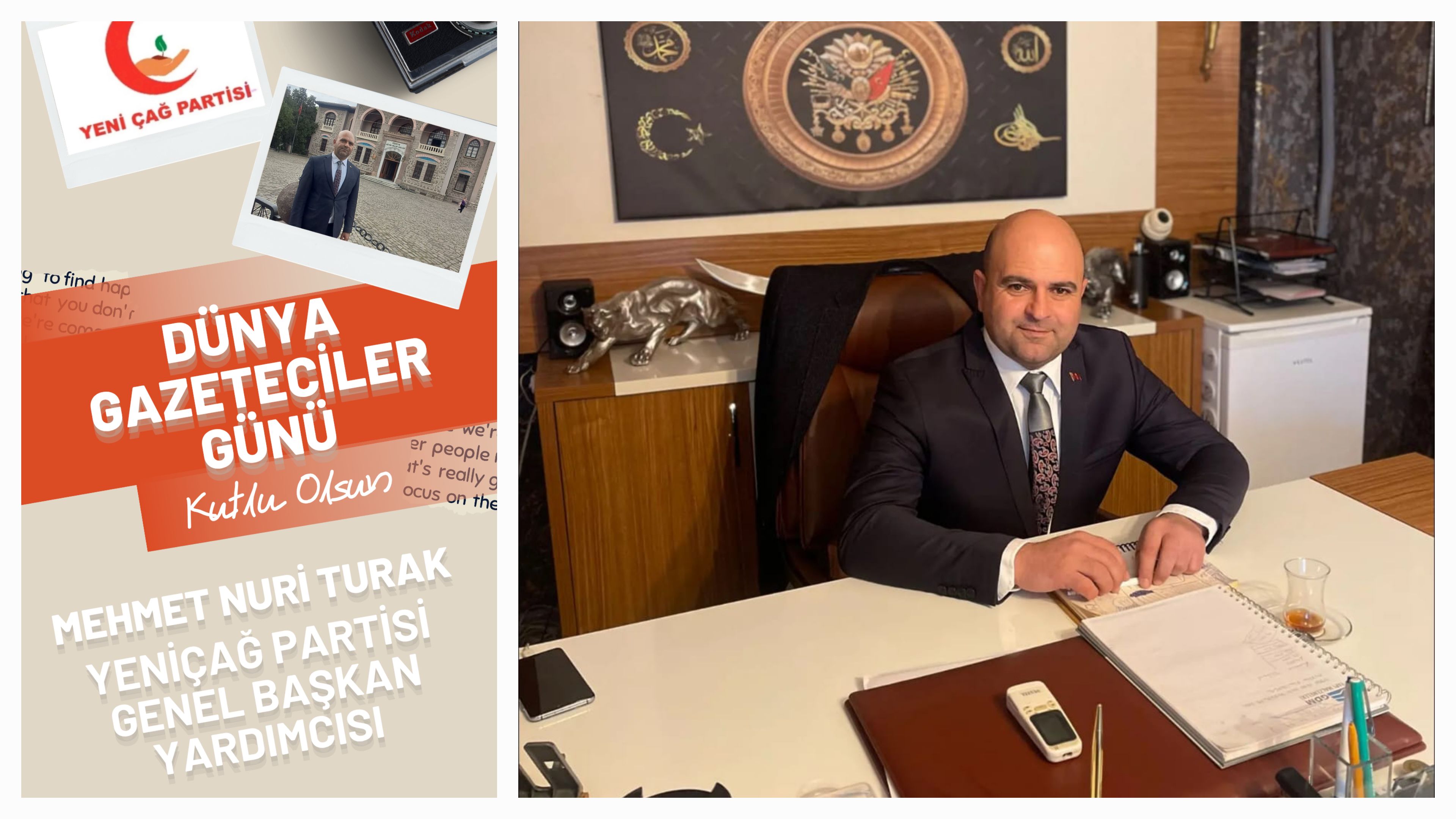 Yeni Çağ Partisi Genel Başkan Yardımcısı Mehmet Nuri Turak’tan 21 Ekim Dünya Gazeteciler Günü Mesajı: “Gazeteciler Halkın Gerçek Sesi ve Vicdanıdır”