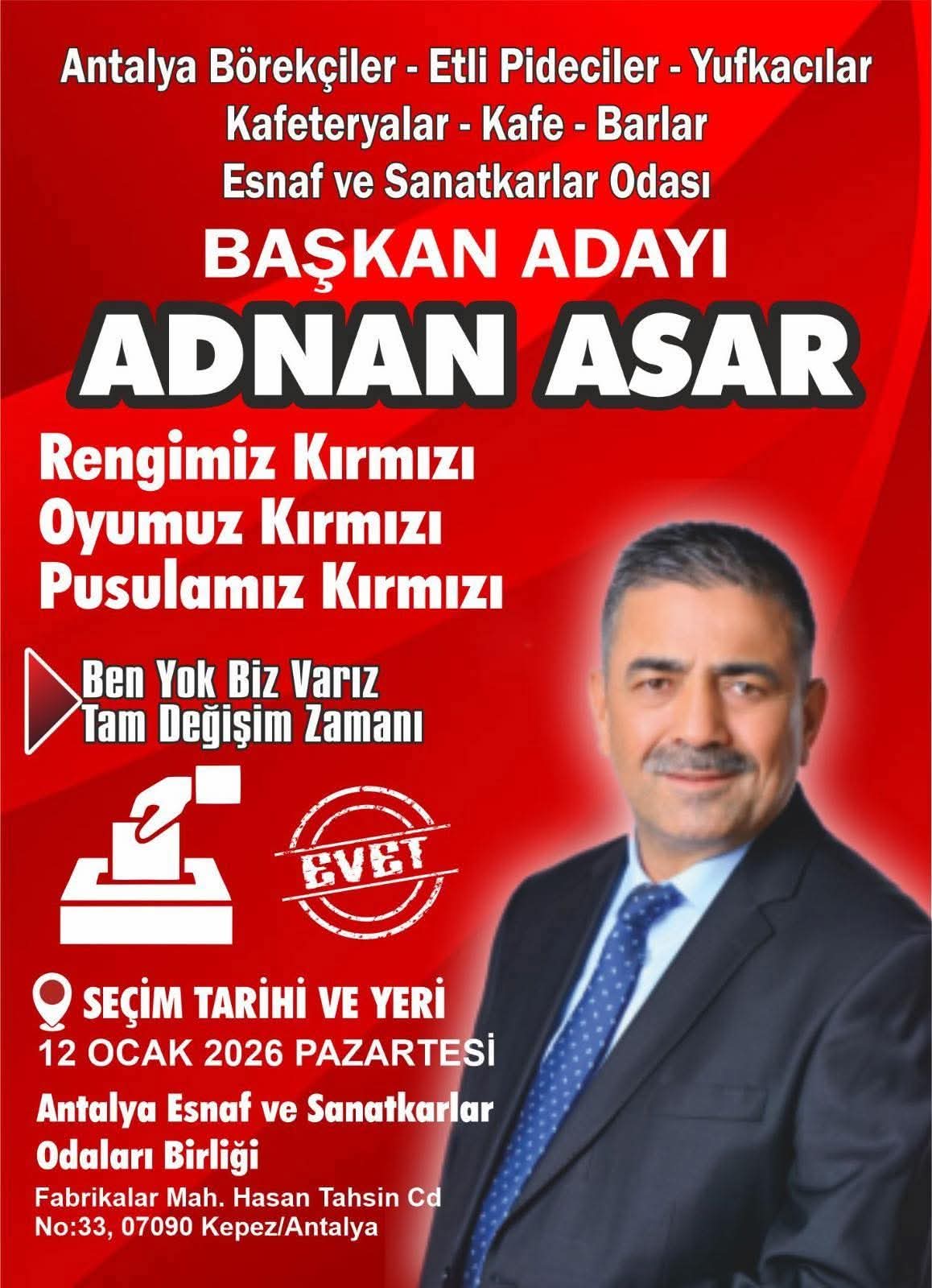 ADNAN ASAR: “ESNAFIN PARASI ESNAF İÇİN HARCANACAK, SÖZÜMÜZ SENETTİR”