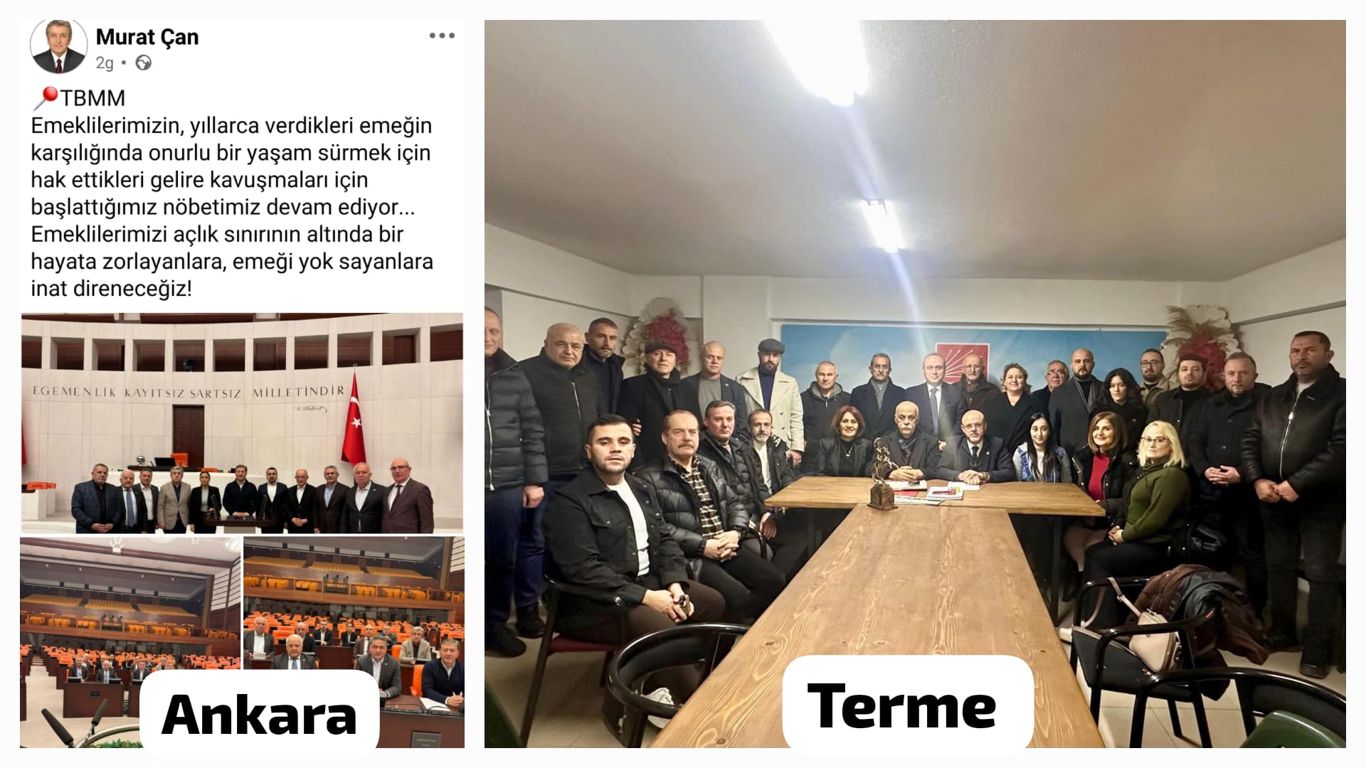 CHP Terme İlçe Örgütü’nden emekli maaşları için nöbet eylemi: “Emekli yoksulluğuna son verin”