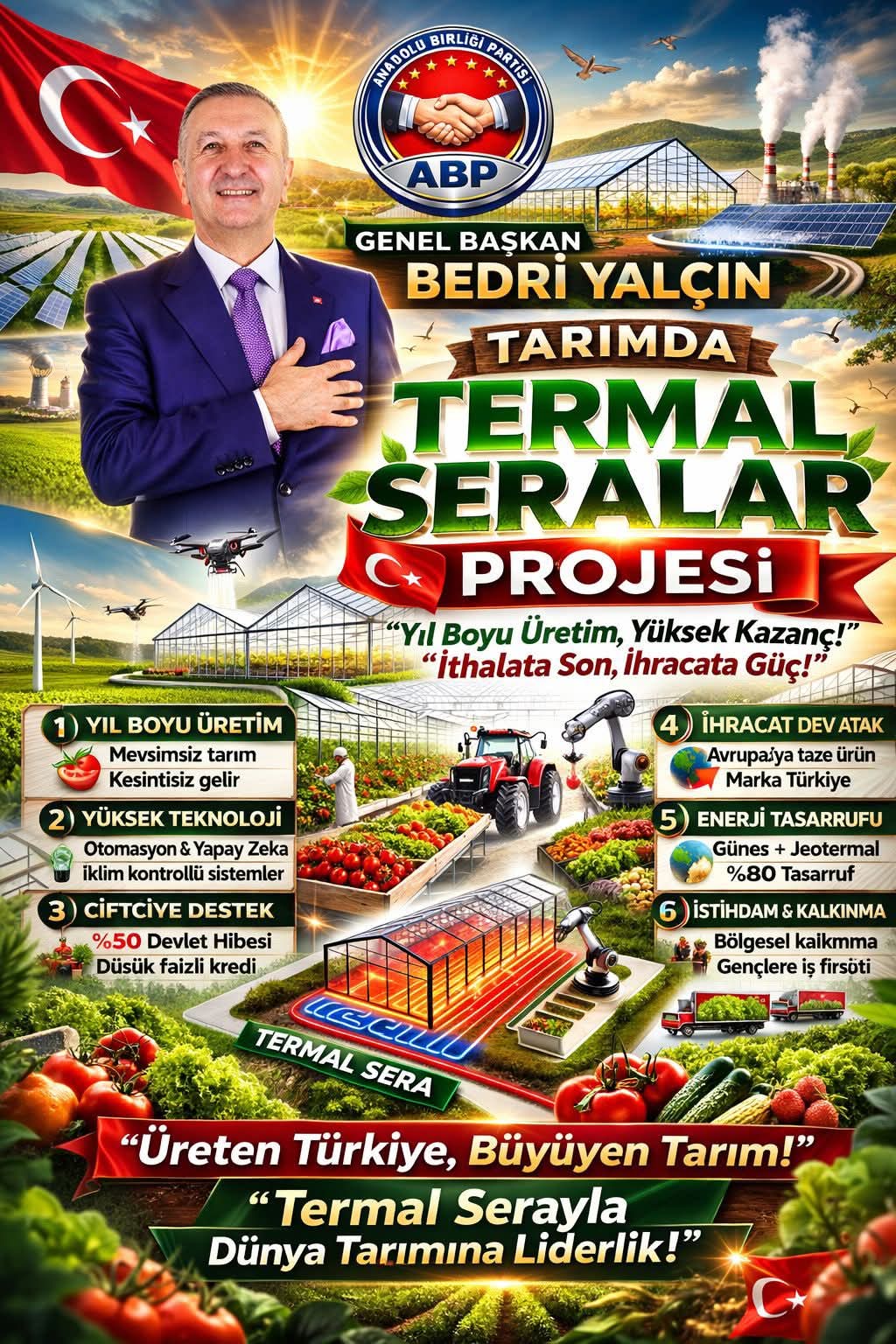 Bedri Yalçın’dan Tarımda Tarihi Hamle: Termal Seralar Projesi Tanıtıldı