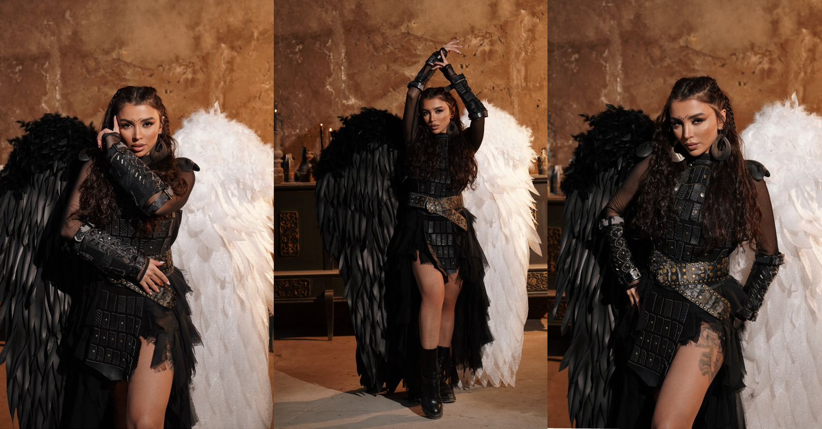 Renka, “Cennetten Kovulan Melek” imajıyla dikkatleri üzerine çekti – 8 kilogramlık elbise büyük ilgi gördü