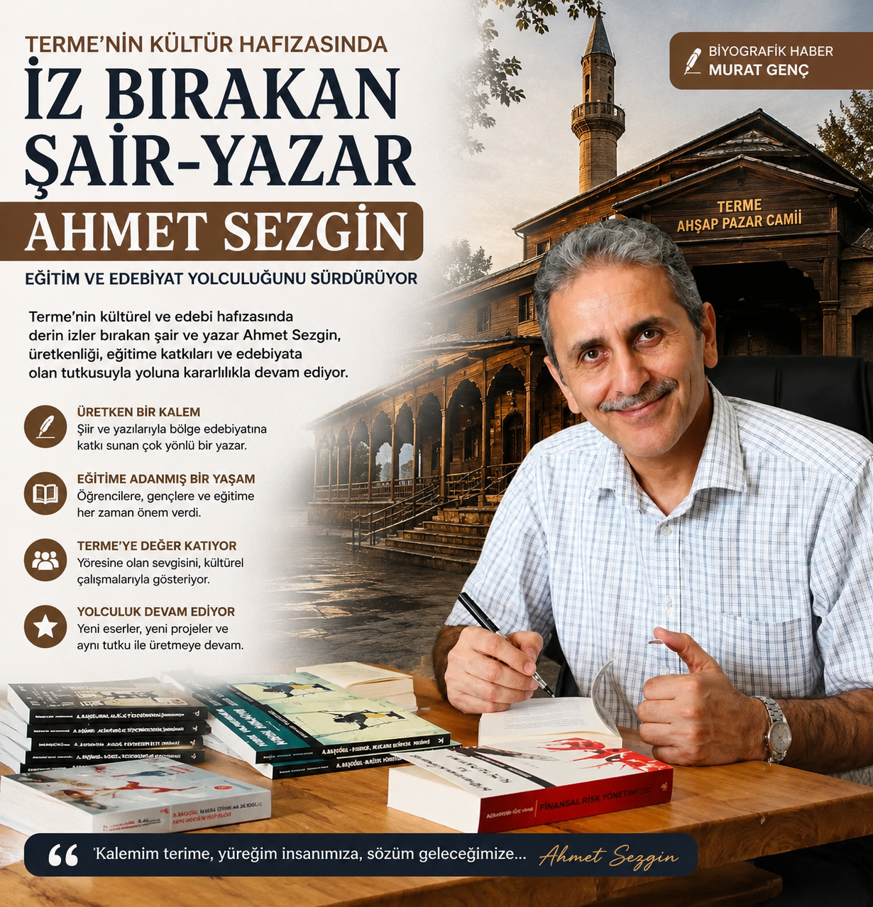 EĞİTİMCİ-ŞAİR-YAZAR AHMET SEZGİN'İN BİYOGRAFİSİ