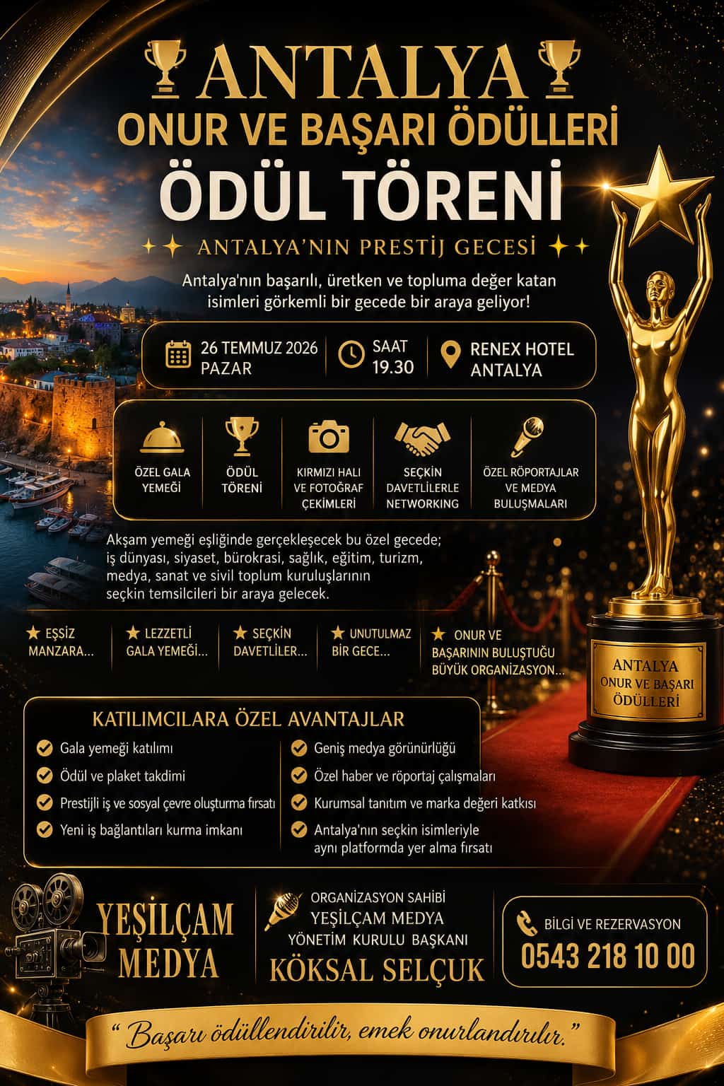 Antalya’nın Prestij Gecesi İçin Geri Sayım Başladı