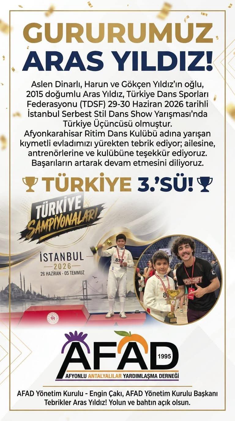 GURURUMUZ ARAS YILDIZ! TÜRKİYE 3.'LÜĞÜ DİNAR VE AFYONKARAHİSAR'A BÜYÜK GURUR YAŞATTI