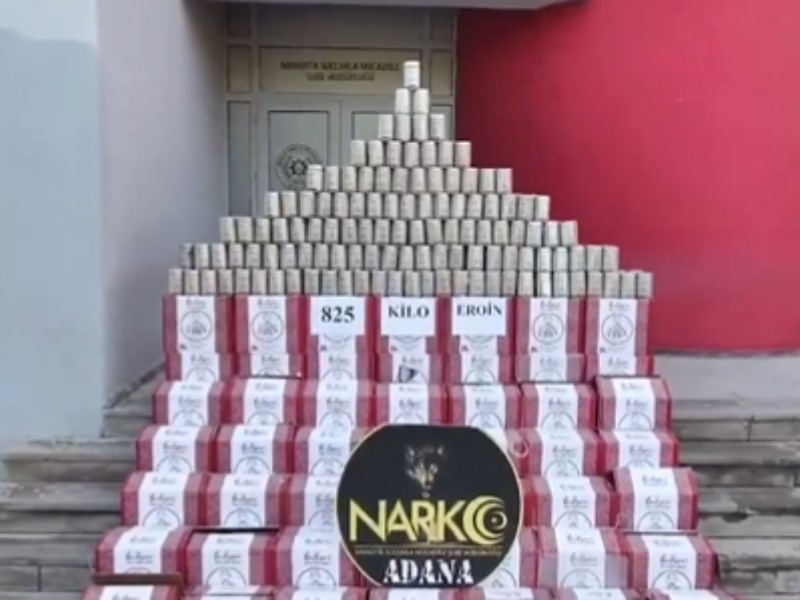 Adana'da 'NARKOÇELİK-50' Operasyonunda 825 Kilogram Eroin Ele Geçirildi