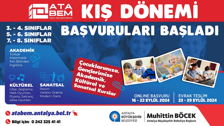 ATABEM KIŞ DÖNEMİ KURS KAYITLARI BAŞLIYOR