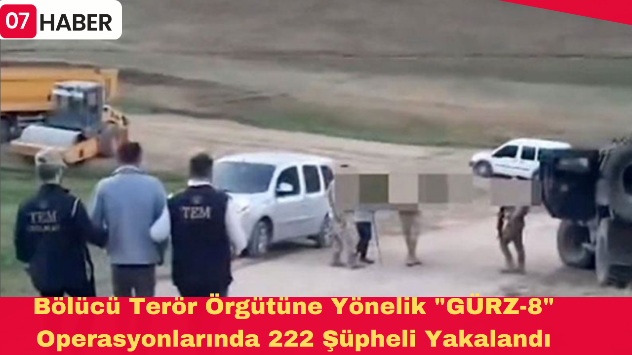 Bölücü Terör Örgütüne Yönelik "GÜRZ-8" Operasyonlarında 222 Şüpheli Yakalandı