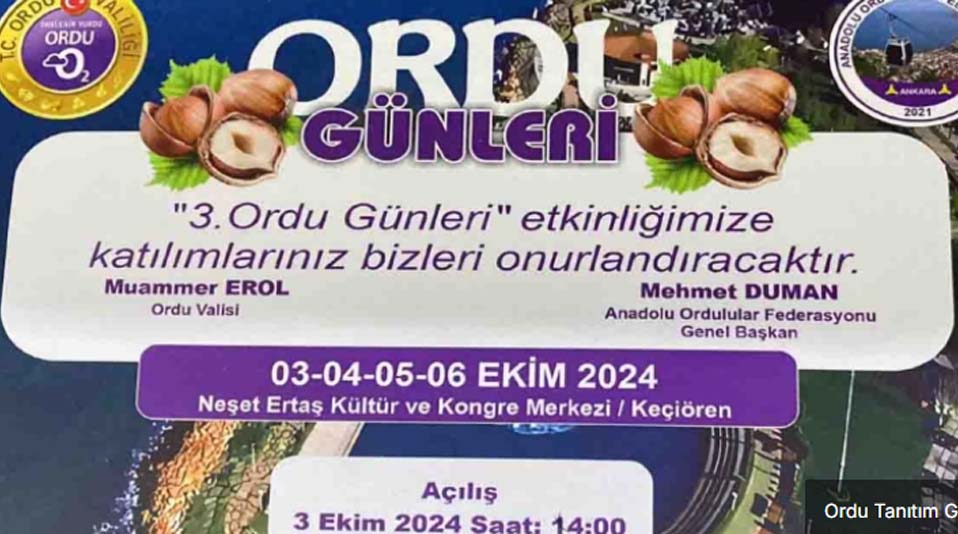 Ordu Günleri Ankara’da Başlıyor