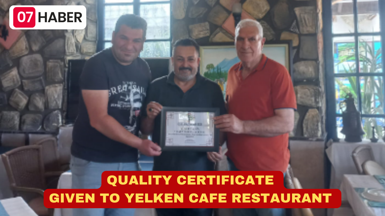 QUALITY CERTIFICATE GIVEN TO YELKEN CAFE RESTAURANT