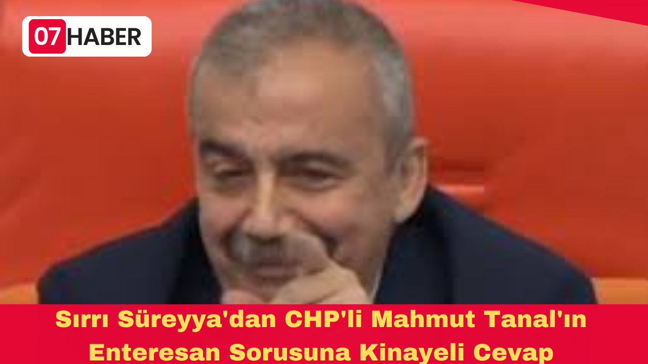Sırrı Süreyya'dan CHP'li Mahmut Tanal'ın Enteresan Sorusuna Kinayeli Cevap