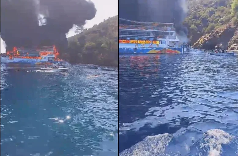 Fethiye’de gezi teknesinde yangın dehşeti